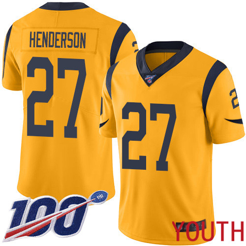 Los Angeles Rams Limited Gold Youth Darrell Henderson Jersey NFL Football 27 100th Season Rush Vapor Untouchable